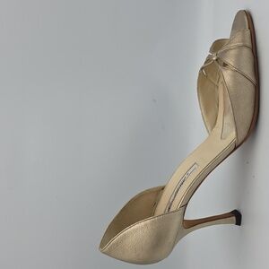 BRIAN ATWOOD Gold d'Orsay Open Toe Heels, Size 39